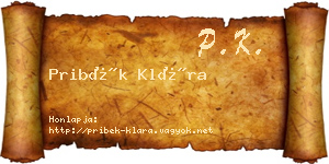 Pribék Klára névjegykártya